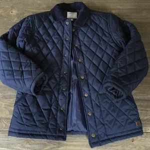Janie and jack quilted riding coat navy blue